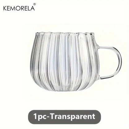KEMORELA 1/4/6PCS Halloween Pumpkin Shaped Glass Cups High Borosilicate Glass Water Cup 450ml Coffee Drinking Glasses For Juice