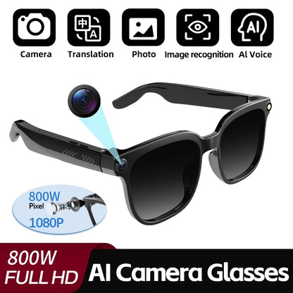 2026 New Smart Glasses Men 4K 8MP HD Camera Video Recording Language Translation ChatGPT WIFI Bluetooth Call Audio Glasses Women
