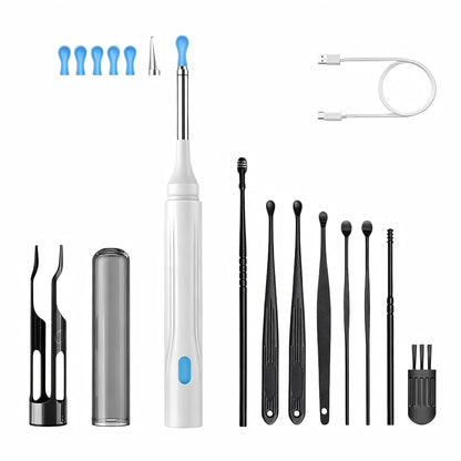 1000W HD Visual Ear Cleaner Camera Wireless Ear Wax Removal Tool 2 in 1 Ear Pick Tweezers USB Rechargeable Kit