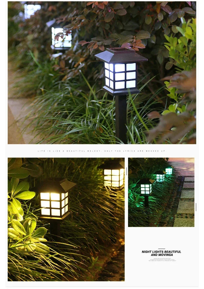 2Pcs Outdoor Solar LED Pathway Lights Walkway Garden Decor Street Lamp for Landscape Yard Patio Driveway Festival Lighting