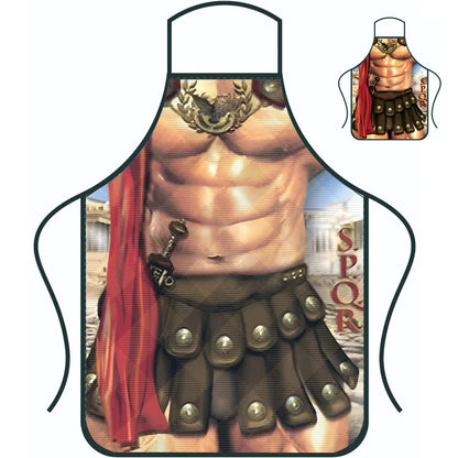 Funny Creative Personalized Muscle Men's Apron Household High-value Overalls Apron