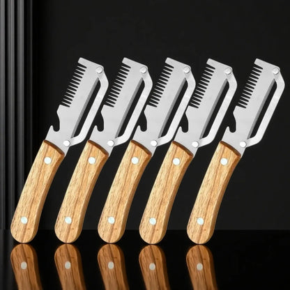 2PC Set Kitchen Peeler Stainless Steel Vegetable Peeler Wooden Handle For Peeling And Slicing Fruits And Vegetables Kitchen Tool