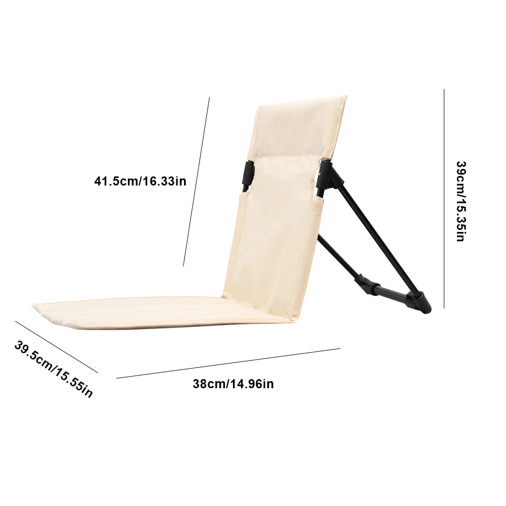 Foldable Stadium Seat Without Legs Lightweight Camping Chair with Backrest Compact Beach Lounger for Stadium Balcony
