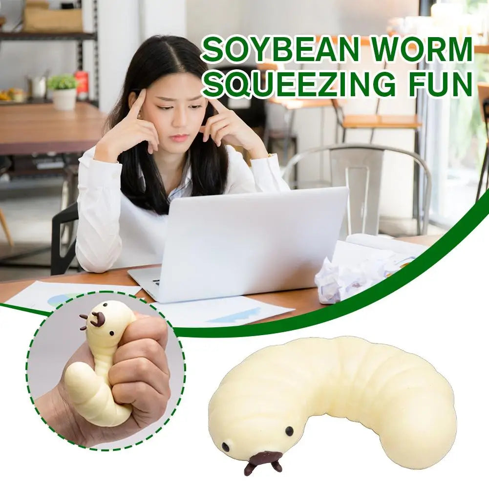 Squish Caterpillar Toy Soft Caterpillar Stretch Cute Sensory AntiStress Decompression Toys Soybean Bug Pinching Fun Toy