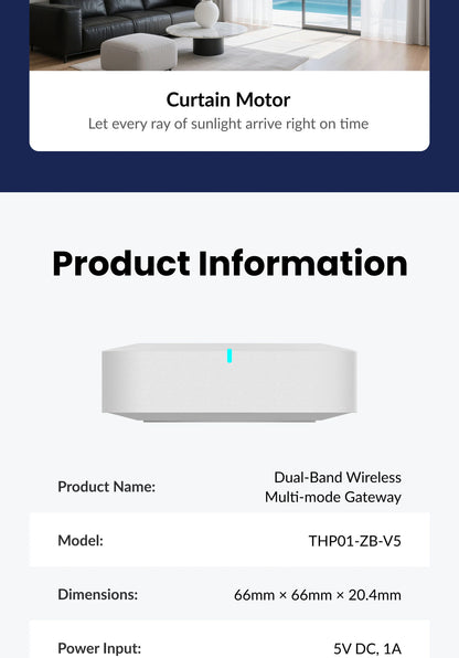 2.4G 5G Tuya Multi Mode ZigBee Bluetooth Gateway Hub Wireless Smart Home Appliance APP Voice Controller Bridge Alexa Google Home