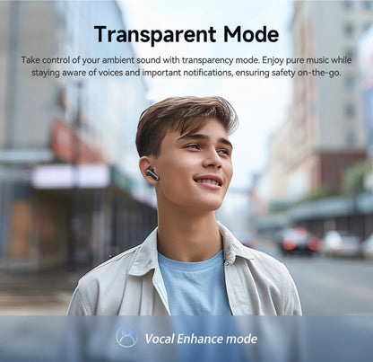 QCY Melobuds N50 ANC Bluetooth 5.4 Słuchawki Bezprzewodowe z Aktywną Redukcją Szumów 6 Mikrofonów Czyste Połączenia Wielopunktowe