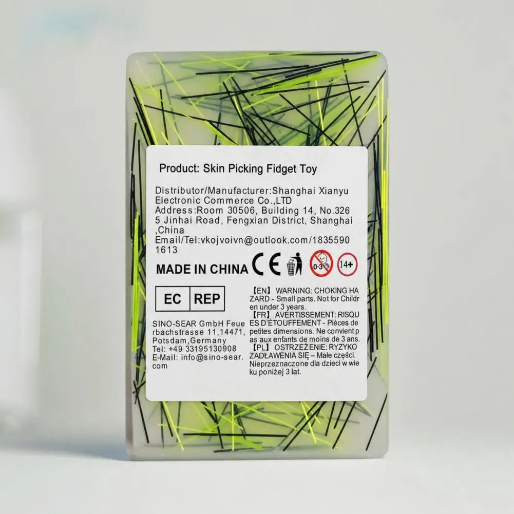 Skin Picking Fidget Toy Silicone Picky Pad Tweezer ADHD Autism Stress Relief Hair Pulling Trichotillomania Peeling Strip