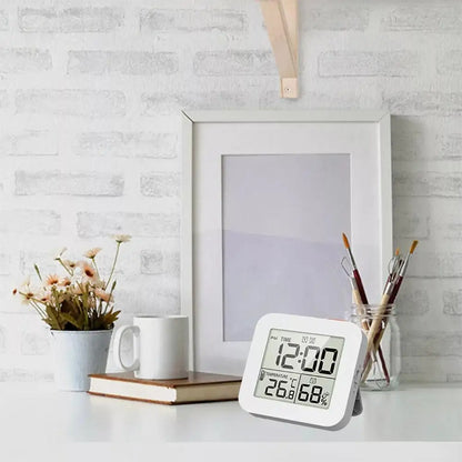 LCD Digital Alarm Clock Waterproof Bathroom Shower Timer For Cooking Shower Timer Temperature Humidity Display Hanger