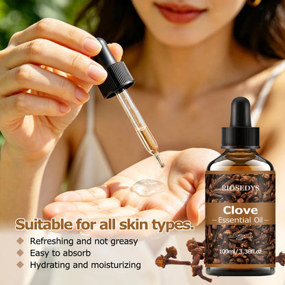 100ml CLOVE ESSENTIAL OIL Suitable For Massage And Skincare, Deeply Nourishes And Moisturizes, And Improves Skin Condition.