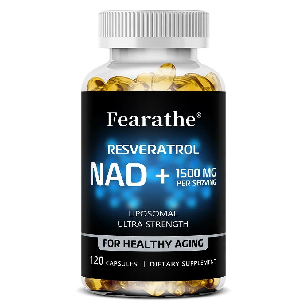 NAD Supplement, 1500 Mg - Liposomal NAD+ Supplement with Resveratrol, Supports Cellular Health, Endurance & Healthy Aging
