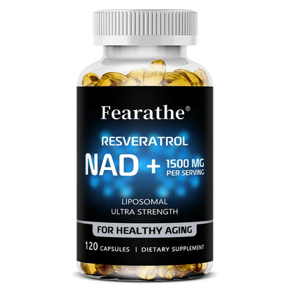 NAD Supplement, 1500 Mg - Liposomal NAD+ Supplement with Resveratrol, Supports Cellular Health, Endurance & Healthy Aging