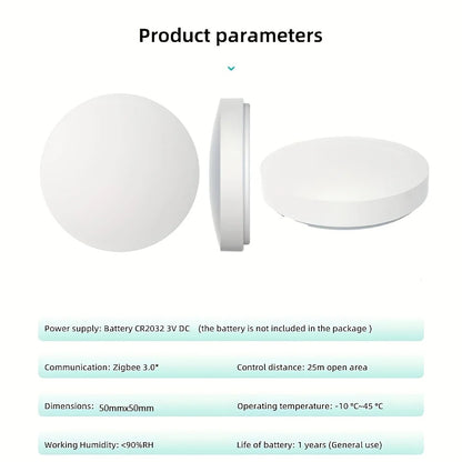 ZigBee Button Scene Switch Intelligent Linkage Smart Switch Battery Powered Automation Zigbee Device Tuya Smart Life APP Control