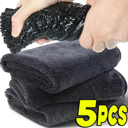 Car Wash Towel 1200GSM Double Sided Towel Car Detailing Twisted Braid Cloth Super Absorbent Rag for Car Home Washing Accessories