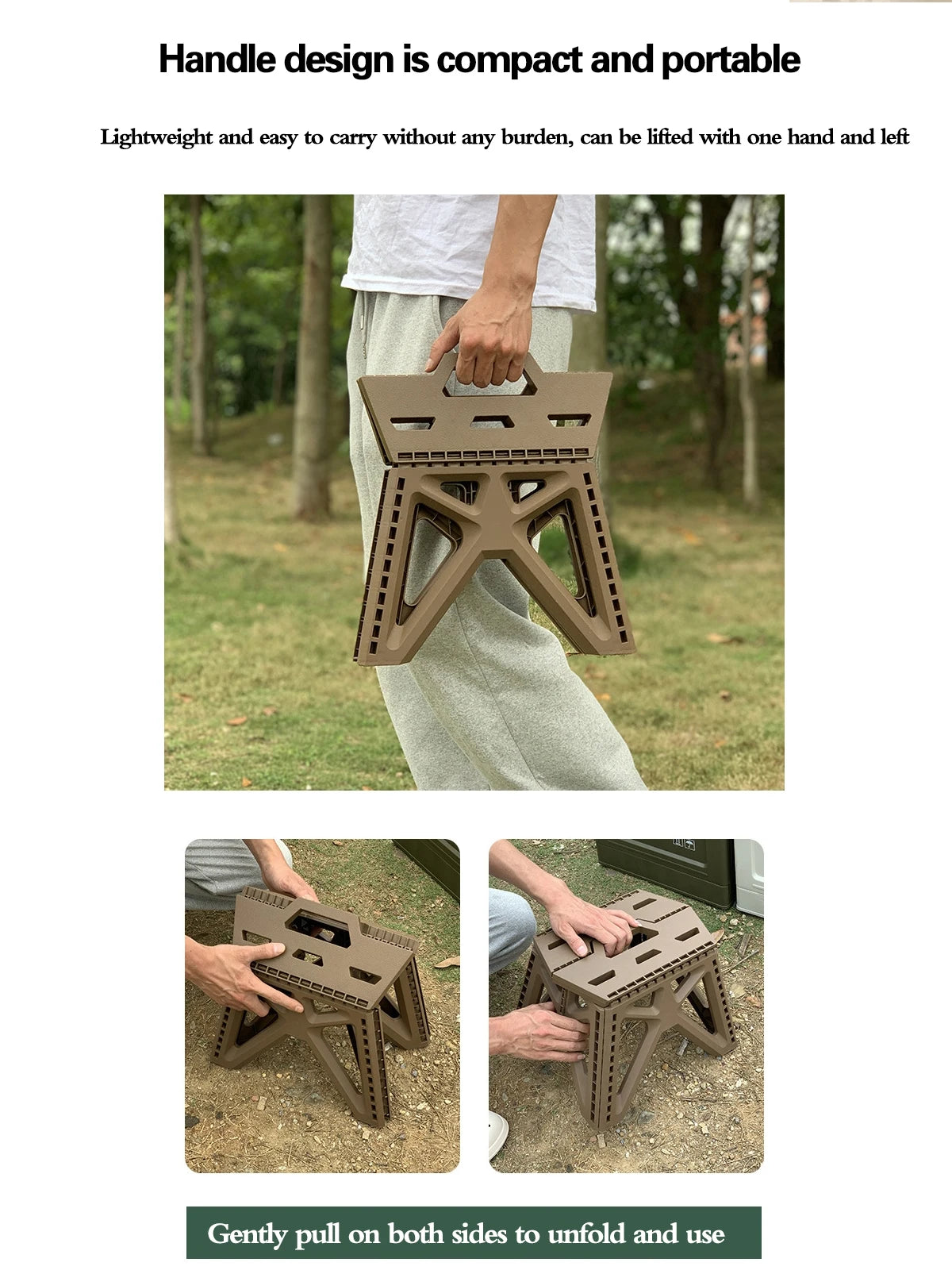 Portable Folding Chair High Load Bearing Durable Foldable Small Stool for Indoor/Outdoor Use, Camping, Hiking, Fishing, BBQ