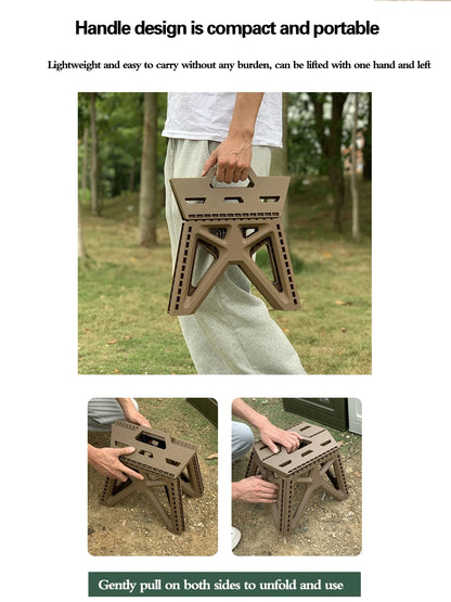 Portable Folding Chair High Load Bearing Durable Foldable Small Stool for Indoor/Outdoor Use, Camping, Hiking, Fishing, BBQ