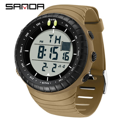 SANDA New 6256 Men's Electronic Watch Large Dial Outdoor Waterproof Sports Watch Night Light Alarm Clock Multi functional Watch