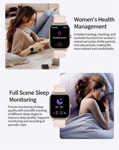 LIGE Smart Watch Answer/Make Call 1.85" Smartwatch for Android iOS Heart Rate Sleep Monitor Pedometer Waterproof Fitness Watches