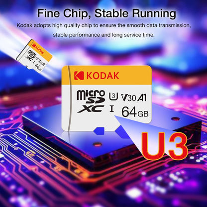 KODAK Micro SD Card 32GB 64GB 128GB Memori Memory Card C10 TF Micro SD SDXC U3 V30 4K For Phone Drone Camera
