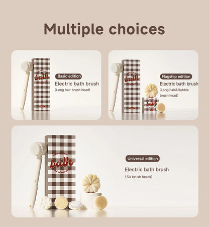 DOCO Electric Shower Brush Foot trimmer Multi functional Back Rubbing Massage Body Rubbing Towel Long handled Back Brushing Tool