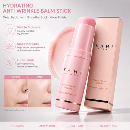 Anti Wrinkle Pink Serum Stick Hydrating Moisturizer Balm 9g Repair Fine Lines Portable Facial Care Skincare Product