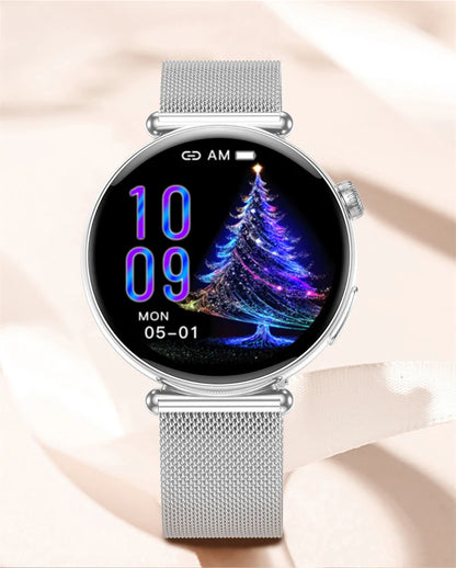 ECG Smart Watches Women 1.32 inch  AMOLED Screen Physical Examination Blood oxygen Pressure Fat Call Health ECG+PPG Smartwatch