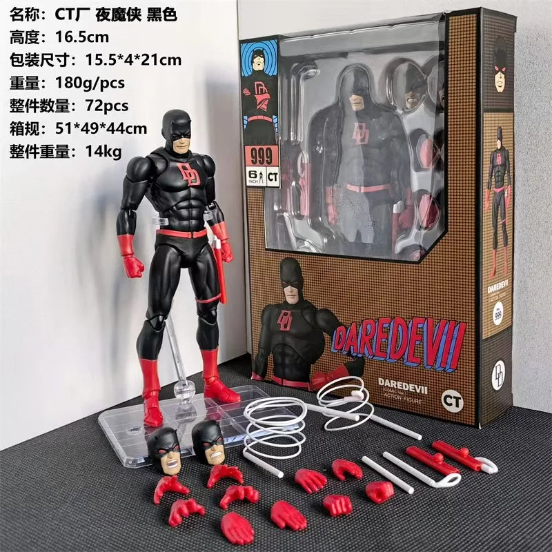 Genuine CT Toys Daredevil Figure Mafex 223 Black And Red Version Shf Action Figure Figurine Statue Movable Model Gifts Toys