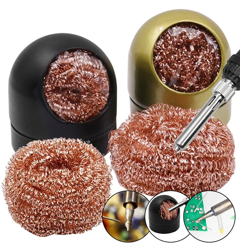 Soldering Iron Tip Cleaner Desoldering Cleaning Ball Tin Remover Soldering Iron Mesh Filter Welding Metal Wire Stand Steel Ball
