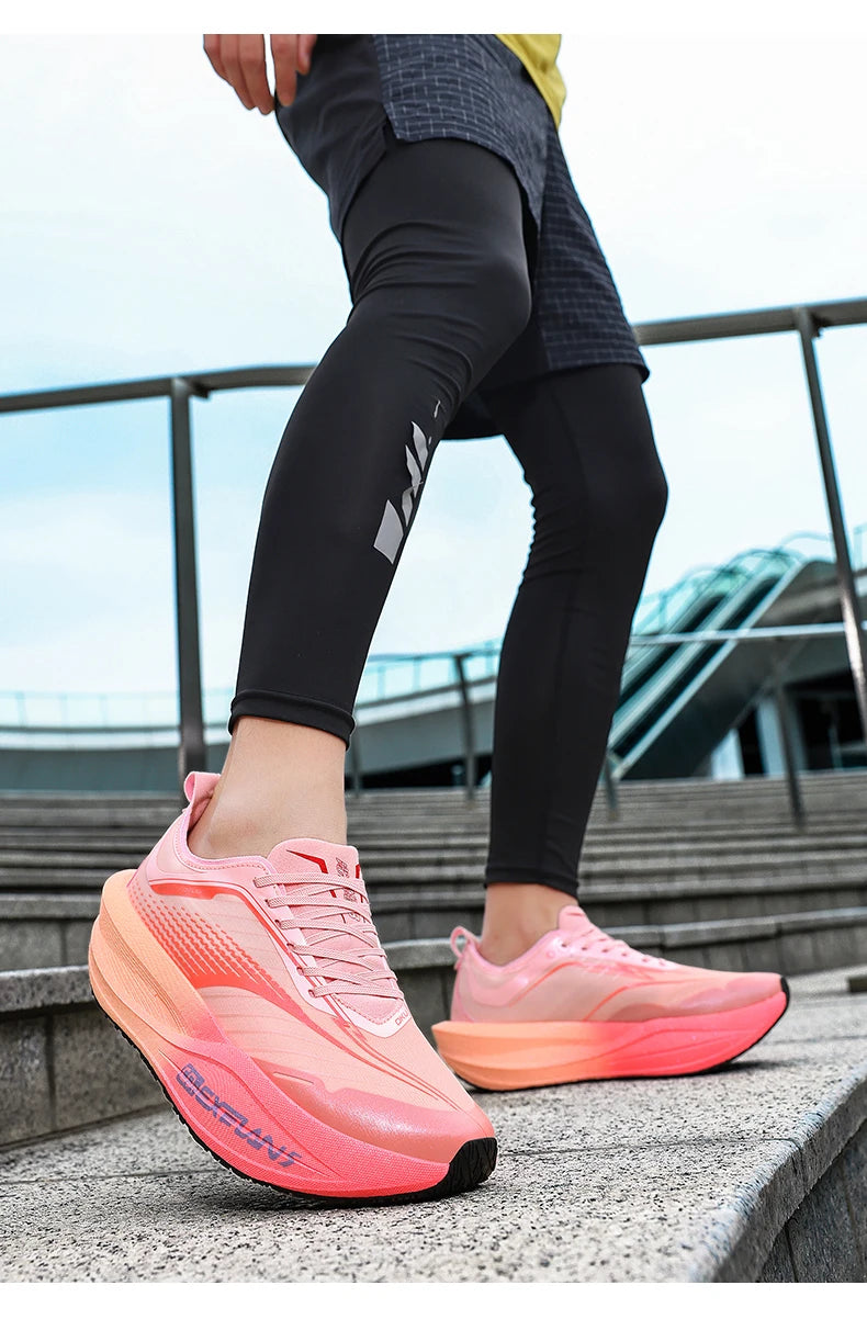 Men Running Shoes Carbon Board Marathon Speciality Sports Breathable Lightweight Women's Comfortable Athletic Sneakers