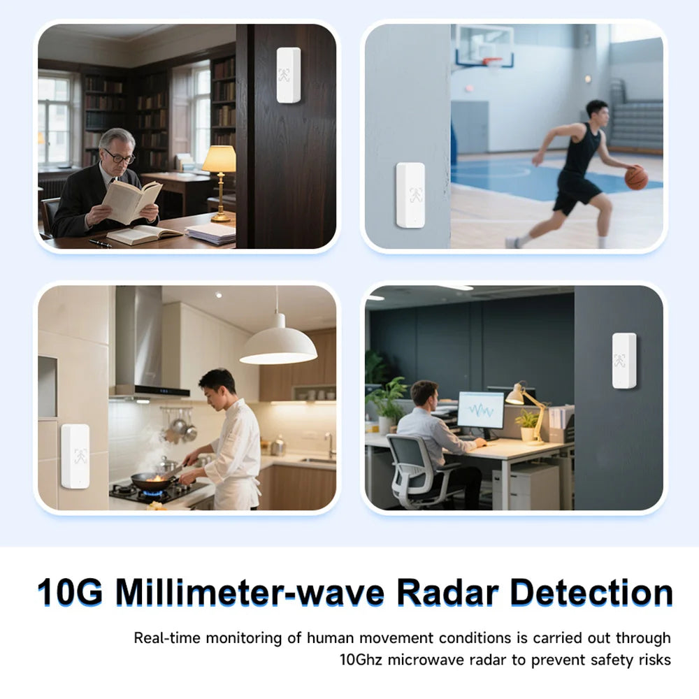 Tuya 10G Mmwave Human Motion Sensor Zigbee Smart Presence Detector Indoor Security Alarm System With App Control