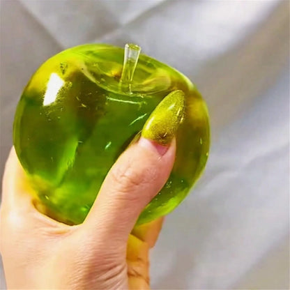 @Squishy Green Apple Stress Ball Soft Fidget Sensory Toy for ADHD Autism Slow Rebound Squeeze Toy for Adults Kids Christmas Gift