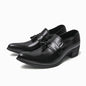 Pointed Fringed Leather Shoes for Men Casual British Style High Heels One-Piece Versatile for All Occasions Trendy for Business