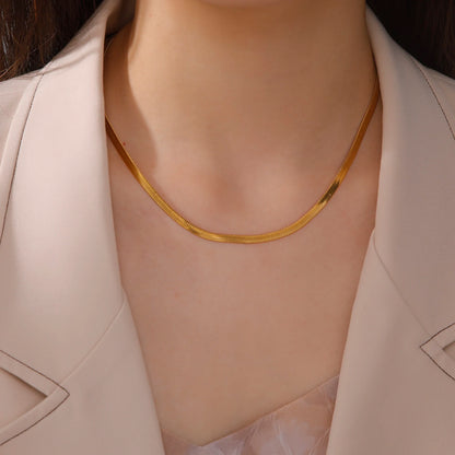 Skyrim Stainless Steel Snake Chain Necklace for Women Men Gold Color Herringbone Choker Neck Chains 2026 Trend Jewelry Gift Hot