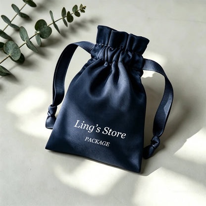 100Pcs Personalized Logo Jewelry Packaging Silk Satin Drawstring Bag Wedding Favors Candy Gift Pouch Ring Bracelet Cosmetic Sack