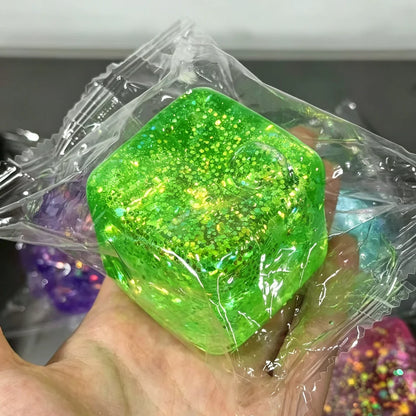 Maltose Cube Stress Squeeze Toy Decompression Small Ice Cubes Anti Stress Slow Rebound Polar Light Colorful Squeeze TPR Block