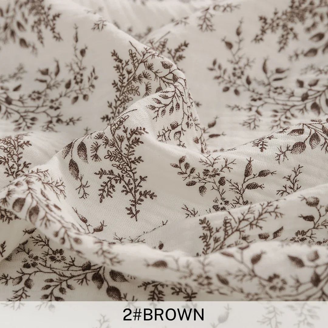 135x50/500cm Soft Pure Cotton Double-Layer Crepe Fabric For Summer Dress Bedding Home Wear Pajama DIY Clothing Cloth TJ20572