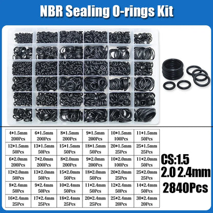 O Ring NBR Seal Washer Plumbing Gasket Thickness 1/1.5/2.0/2.4/3.1/4.0 Nitrile Butadiene Rubber Spacer Oil Resistance Oring Kit