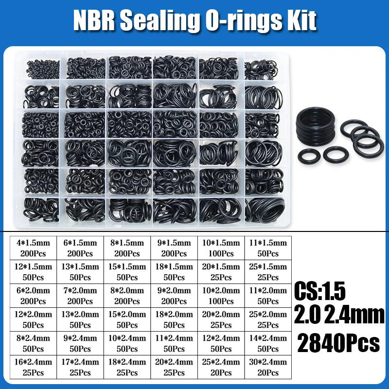 O Ring NBR Seal Washer Plumbing Gasket Thickness 1/1.5/2.0/2.4/3.1/4.0 Nitrile Butadiene Rubber Spacer Oil Resistance Oring Kit