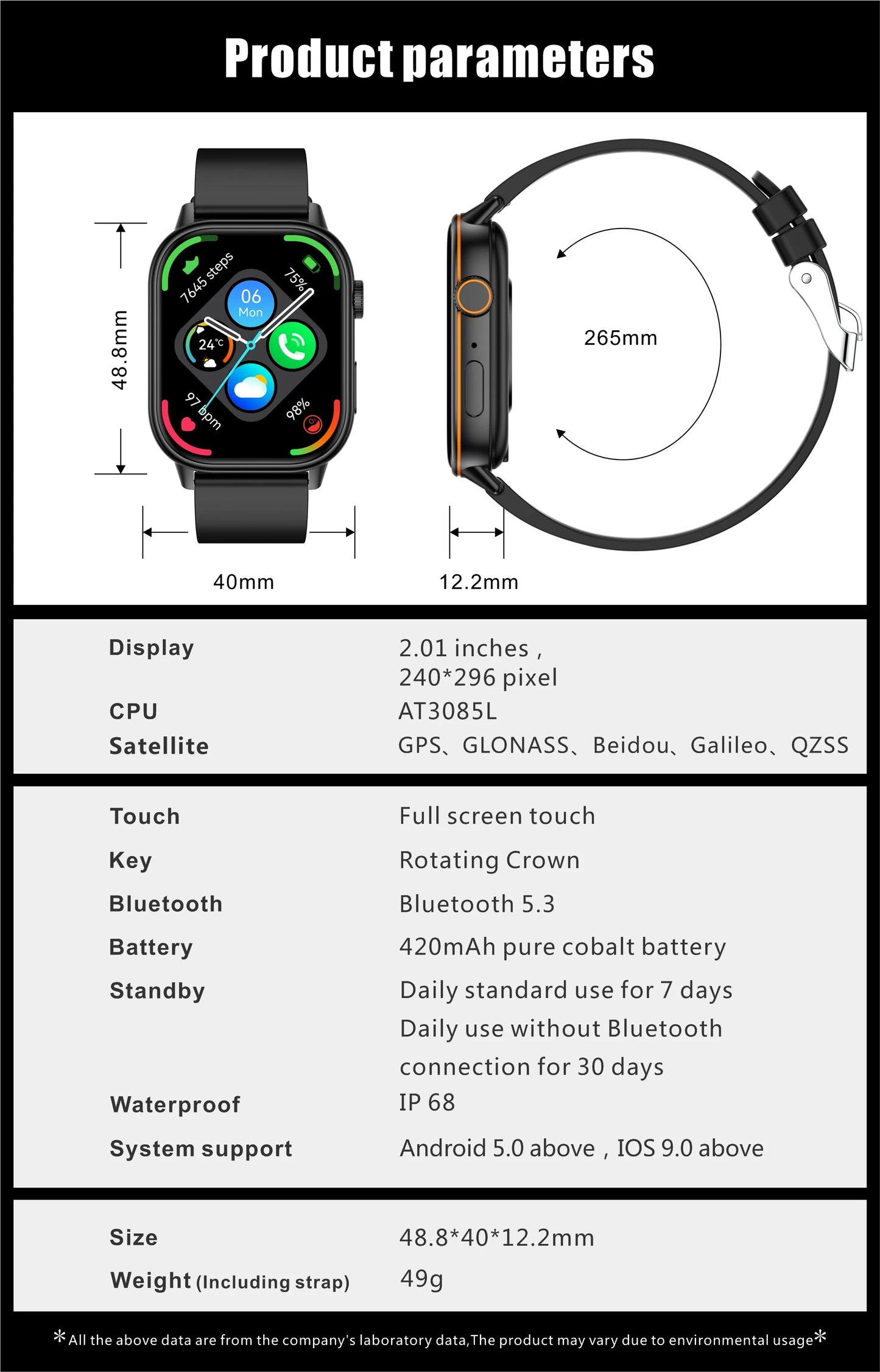 2026 New Women Fashion Sports Smart watch 2.01-inch Screen IP68K Swim GPS Positioning Bluetooth Call Health Heart Rate Bracelets