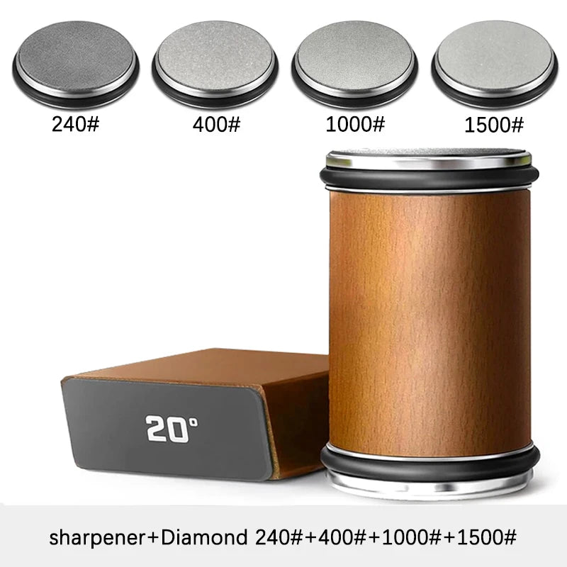 Niiruo Rolling Knife Sharpener Double Sided Diamond Sharpening Stone 15_20° Degree Magnetic Angle Roller Sharpening for Kitchen