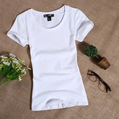 MRMT 2026 Women's T Shirt Casual Women Short Sleeved Slim Solid Color Simple Pure Tees Womens T-Shirt For Female Women T Shirts