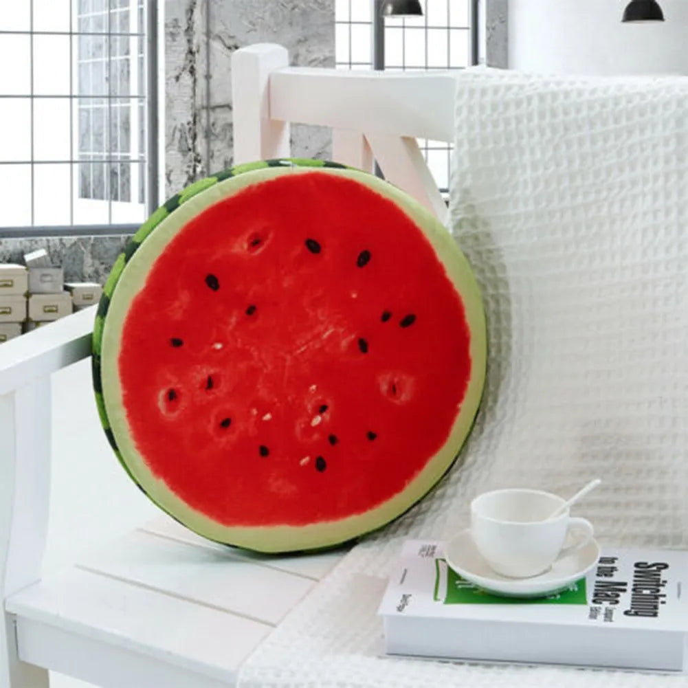 Cartoon Fruits Print Round Bar Chair Cushion Cover Anti-Slip Seat Cushion Slipcover Soft Stool Cushion Covers Slipcover