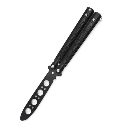 Portable Practice Butterfly Knife CSGO Balisong Trainer Stainless Steel Pocket Foldable Knife Training Tool for Outdoor Games