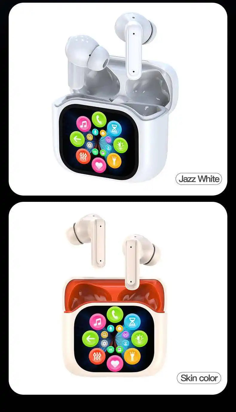 Smart AI Translation Bluetooth Earphones With LCD Display Noise Reduce New Wireless Digital Long Battery Life Display Headphone