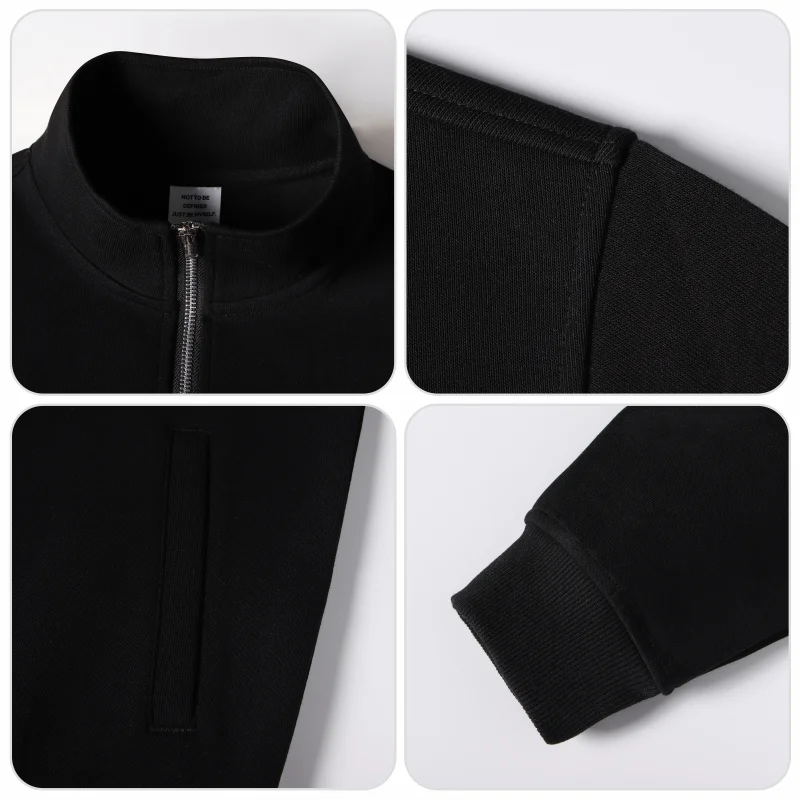 Custom Logo Jacket Unisex Zip Up Stand Collar Sweatshirt Personalized Printing Embroidery Casual Workwear Jacket for Men Women