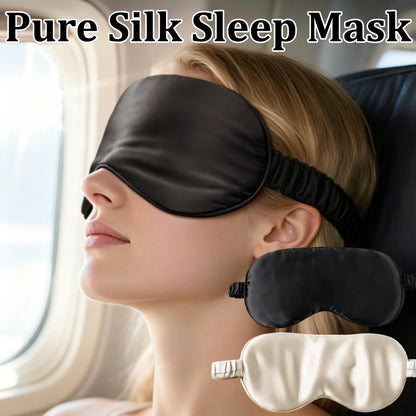 Silk Sleep Mask - 100% Blackout, Zero Eye Pressure, Blindfold with Breathable & Skin-Friendly, Super Soft Travel Sleep Eye Cover