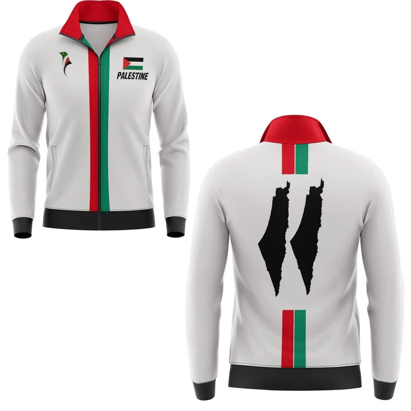 2025 New Palestine Football Zip Up Jacket Unisex Palestinian Jersey Jackets Kid's Outwear Gifts Wholesale Unisex Coat Tracksuit