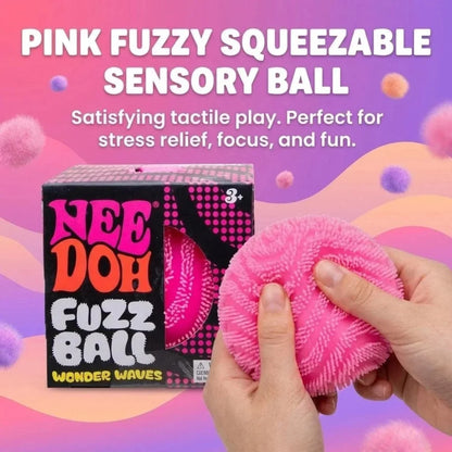 2026 New Model NeeDoh Fuzz Ball Wonder Waves Sensory Squeeze Toy Textured Stress Relief Fidget Ball for Adults Kids Toy