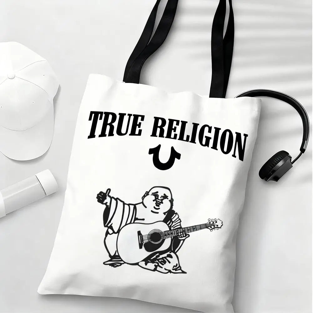 True Religion Storage Bags Lightweight Eco Friendly Fashionable Multi Purpose Large Capacity Canvas Shoulder Tote