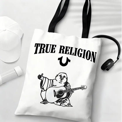 True Religion Storage Bags Lightweight Eco Friendly Fashionable Multi Purpose Large Capacity Canvas Shoulder Tote