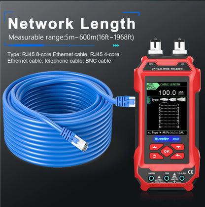 TOOLTOP Network Cable Tester 4 in 1 Multi-function Fiber Optical Power Meter Visual Fault Locator noise-free LAN Line Tracking
